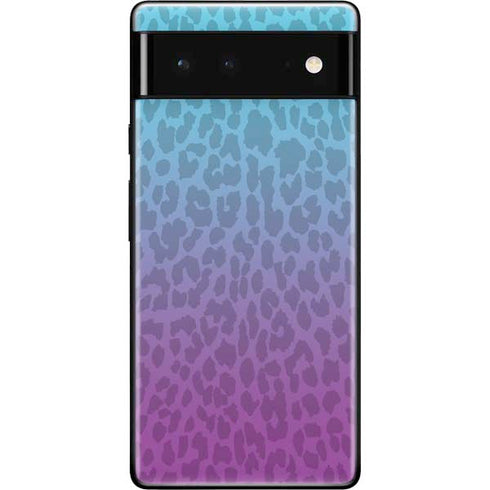 Cheetah Print Purple and Blue Google Pixel 6 Skin